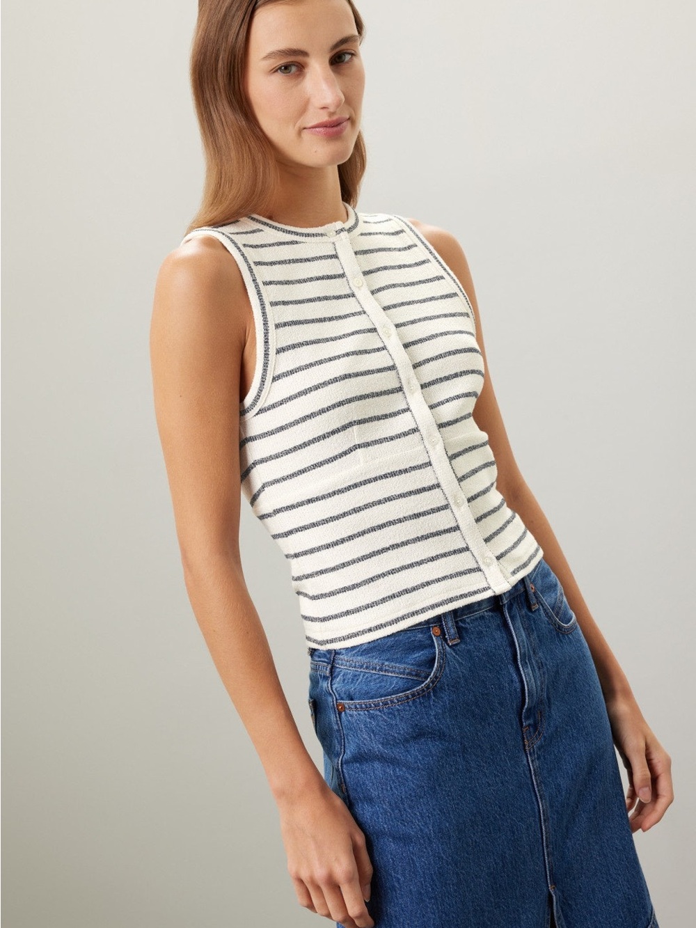 NWOT Madewell Split-Crewneck Cardigan Tank